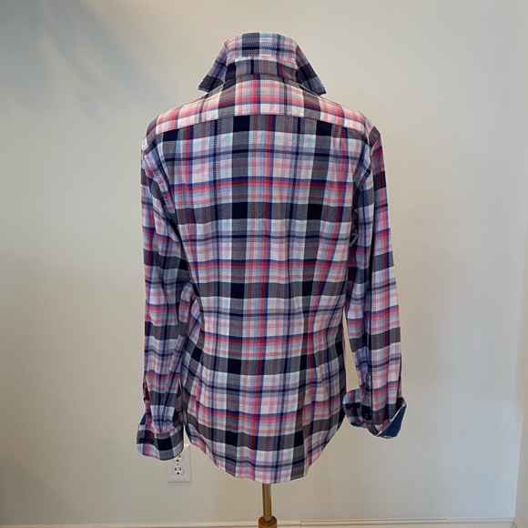 Hammer Made Mens Blue Pink White Plaid Button Down w contrasting Cuffs / 16 -41 - Picture 8 of 12
